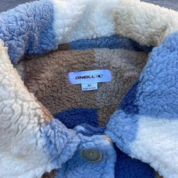 O'Neill Heath Plaid High Pile Fleece Jacket, winter white - Picture 6 of 13